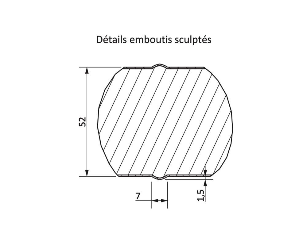 Détails emboutis sculptés