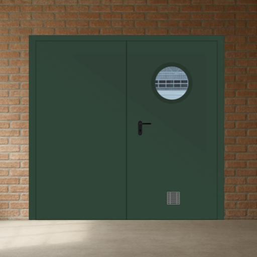 Exemple porte 2 vantaux avec grille de ventilation