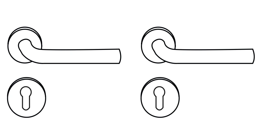 Béquille rosette inox avec empreinte cylindre – M12