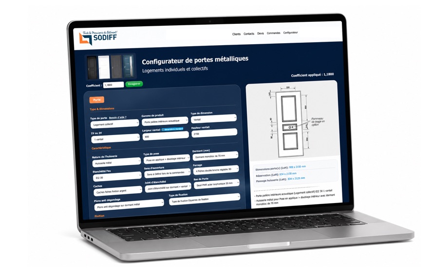 Configurateur SODIFF sur ordinateur