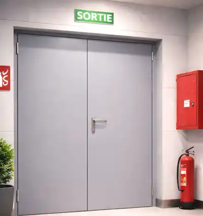 Porte métallique coupe-feu intérieure 2 vantaux (2V)