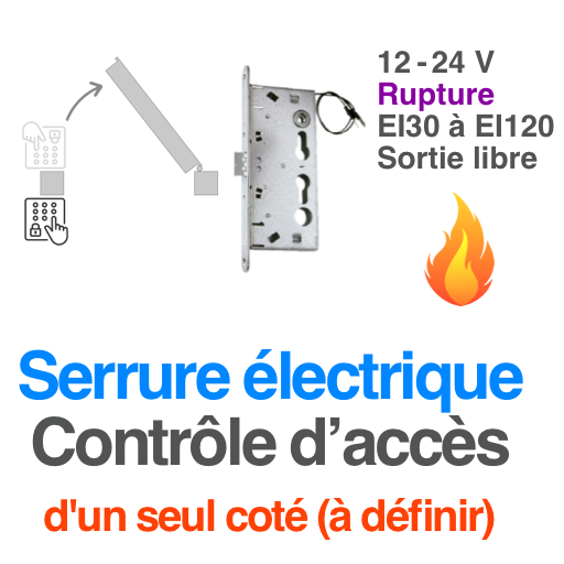 Serrure électrique contrôle d’accès rupture (un seul côté)