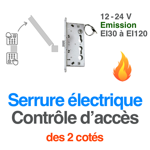 Serrure électrique contrôle d’accès émission (deux côtés)