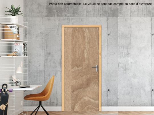 BLOC-PORTE BOIS 1 VANTAIL MAG 30 PAU EI30 POUR POSE EN TUNNEL SUR CLOISON RIGIDE - 730 X 2040 - STRATIFIÉE M3400 BOIS CHÊNE BARDOLINO NATUREL ST10