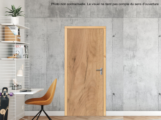 BLOC-PORTE BOIS 1 VANTAIL MAG 30 PAU EI30 POUR POSE EN TUNNEL SUR CLOISON RIGIDE - 730 X 2040 - STRATIFIÉE M3790 BOIS GOLD CRAFT OAK PW