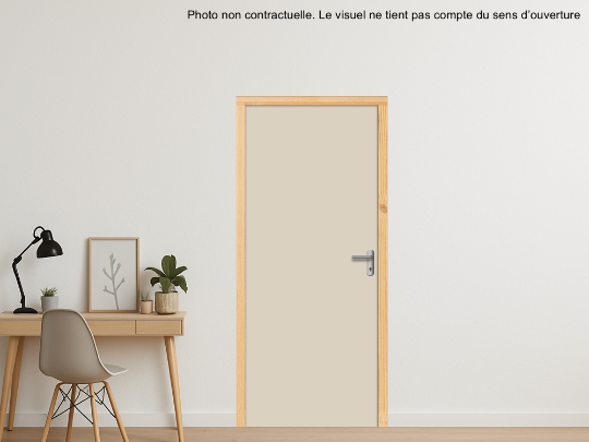 BLOC-PORTE BOIS 1 VANTAIL MAG 30 PAU EI30 POUR POSE SUR CLOISON PLAQUES DE PLÂTRE - 630 X 2040 - STRATIFIÉE M3530 UNIS GRIS ANGORA ST9