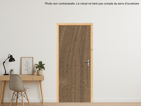 BLOC-PORTE BOIS 1 VANTAIL MAG 30 PAU EI30 POUR POSE SUR CLOISON PLAQUES DE PLÂTRE - 830 X 2040 - STRATIFIÉE M3800 BOIS NOYER CARINI NATUREL ST12