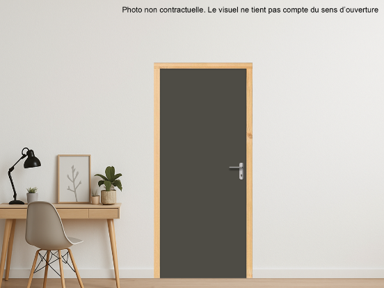 BLOC-PORTE BOIS 1 VANTAIL PREMABOIS RIVES HOMOGÈNES (NON FEU) POUR POSE SUR CLOISON PLAQUES DE PLÂTRE - 830 X 2040 - STRATIFIÉE M3540 UNIS BRUN TAUPE ST9