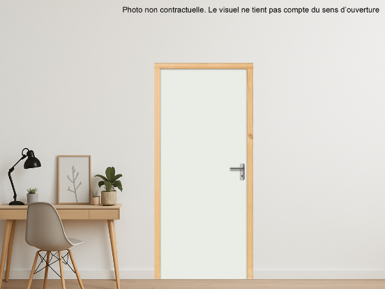 BLOC-PORTE BOIS 1 VANTAIL PREMABOIS RIVES HOMOGÈNES (NON FEU) POUR POSE SUR CLOISON PLAQUES DE PLÂTRE - 930 X 2040 - STRATIFIÉE M3280 UNIS STRUCTURÉ BLANC MEGÈVE EPM