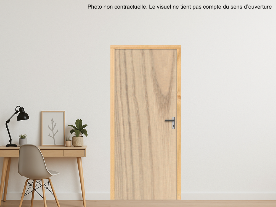 BLOC-PORTE BOIS 1 VANTAIL PREMABOIS RIVES HOMOGÈNES (NON FEU) POUR POSE SUR CLOISON PLAQUES DE PLÂTRE - 930 X 2040 - STRATIFIÉE M3740 BOIS CHÂTAIGNER DU KENTUCKY SABLE ST10
