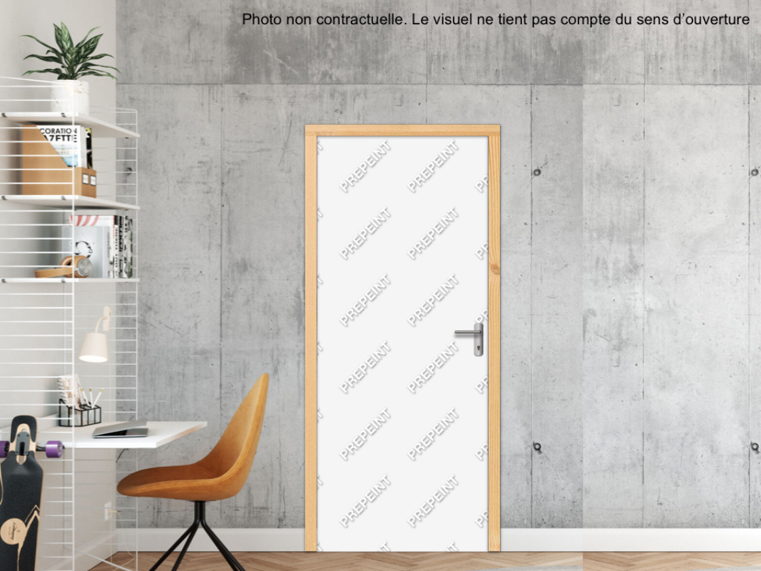 BLOC-PORTE BOIS 1 VANTAIL PREMAFEU EI30 POUR POSE EN TUNNEL SUR CLOISON RIGIDE - 730 X 2040 - FINITION PORTE : PREPEINT
