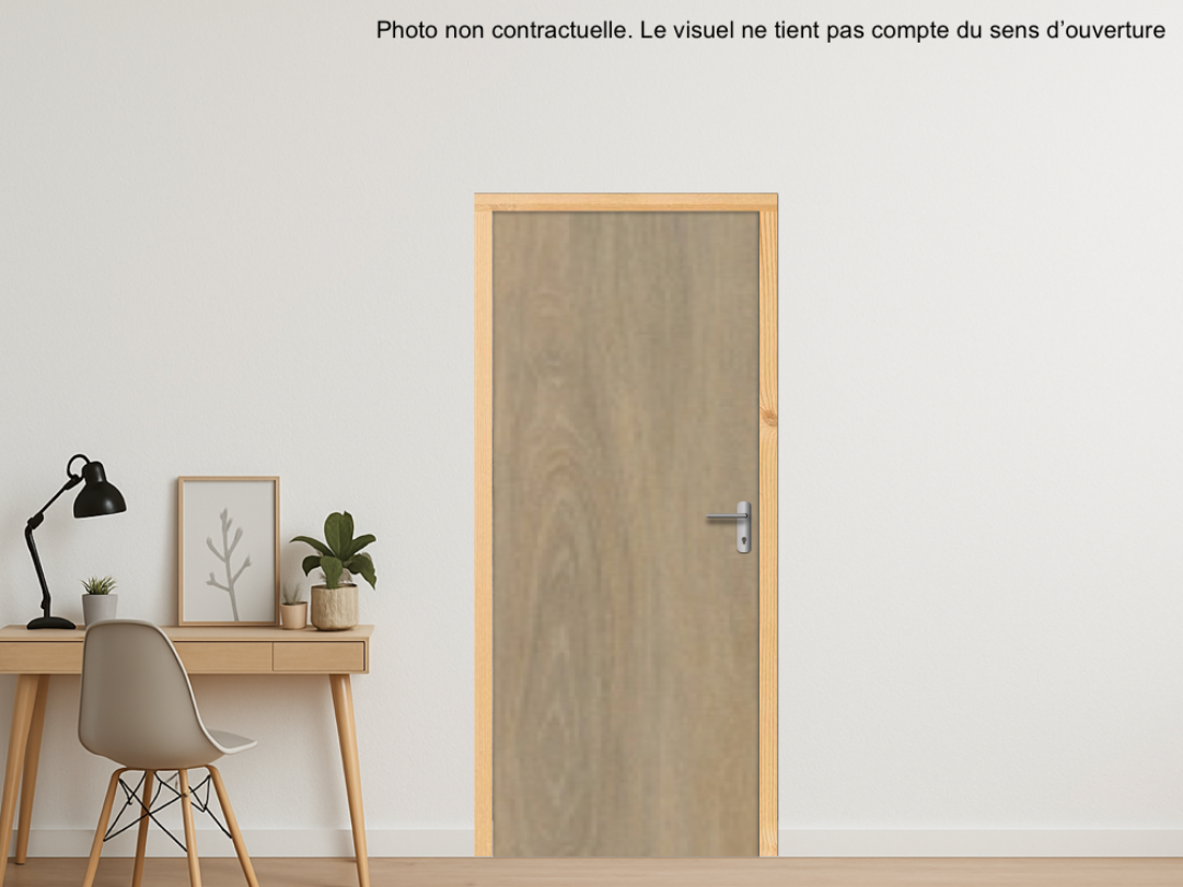 BLOC-PORTE BOIS 1 VANTAIL PREMAFONE 41 EI30 POUR POSE SUR CLOISON PLAQUES DE PLÂTRE - 1230 X 2040 - STRATIFIÉE M2800 BOIS CHÊNE QUEBEC EXM