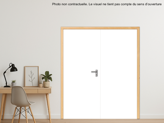 BLOC-PORTE BOIS 2 VANTAUX ÉGAUX PREMAFONE 38 POUR POSE SUR CLOISON PLAQUES DE PLÂTRE - 1660 (830 +830) X 2040 - FINITION STRATIFIÉE GAMME FABRICANT OU GAMME PORTE POLYREY À DÉFINIR